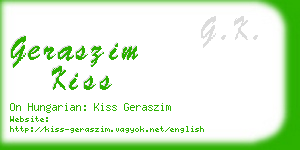 geraszim kiss business card